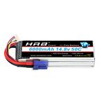 HRB 14.8V 6000mAh 4S Lipo Battery Pack 50C with EC5 Plug for RC Airplane, RC Helicopter, RC Car/Truck, RC Boat（6.1x1.89x1.42inch）