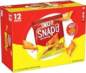 Cheez-It Snap'd Cheese Cracker Chips, Thin Crisps, Lunch Snacks, Double Cheese, 9oz Box (12 Pouches)