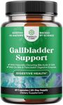 Ox Bile Salts for Gallbladder Support - Purified Bile Salts Supplement with Pancreatin Digestive Enzymes Ox Bile & Betaine HCL - Ox Bile Supplements for No Gallbladder & Digestive Health - 20 Days