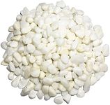 Power Stone White Pebbles Decorative Ornamental River Rocks Tumbled Stones for Landscaping Home Decor Crafts Garden (White, 1 Kg)