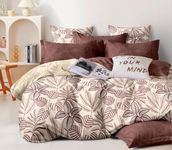 DECOMIZER Luxurious Glace Cotton Duvet Cover/Comforter Cover/Rajai Cover/Blanket Cover/Quilt Cover King Size 90"x100" inches - Maroon Coconut