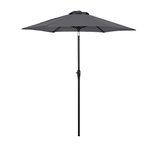 Sekey 7ft / 220cm Grey Parasol, Auto Tilt Crank Parasol for Patio, Garden, Balcony - Outdoor Umbrella with UPF50+ Sun Protection and Pole Width ø 35 mm