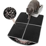 Kaket Cat Litter Mat 75 x 55CM Large Cat Litter Trapping Mat, Non-slip Cat litter Mat Large, Waterproof Double Layer Litter Box Mat