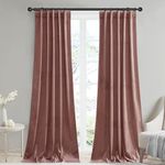 StangH Wild Rose Velvet Curtains 96 inches Long 2 Panels, Soft Light Dimming Drapes for Nursery Bedroom Elegant Back Tab Panels Energy Saving for Living Room, W42x L96