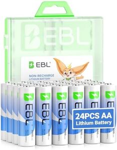 EBL AA Lithium Batteries 24 Pack, 3000mAh 1.5V Double A Battery, Long-Lasting Non-Rechargeable Lithium AA Batteries for Blink Camera, Flashlight, Smart Lock & High-Tech Devices
