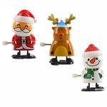 Aisszhao 3 Pack Christmas Wind Up Toys for Kids,Christmas Novelty Shake Head Clockwork Toy Walking Wind-up Spring Toy for Xmas Stocking Funny Jumping Toys for Christmas Party Favor Goody Bag Filler