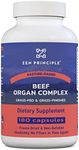 Zen Principle Grass Fed Beef Organs - Desiccated Liver, Heart, Kidney, Pancreas, Spleen, Intestine, Tripe/Stomach. Beef Organ Supplements