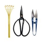 Kebinfen® Bonsai Tree Pruning Trimming Tool Kit - Pruning Scissors, Bonsai Scissors for Bud & Leaves Trimmer, Bamboo Rake - Set of 3