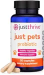 Just Thrive Just Pets Probiotic - Daily Digestive Probiotics for Dogs and Cats - 4 Billion CFUs Pet Probiotic, 30 Capsules