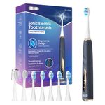 Seago Electric Toothbrush with Pressure Sensor - Whitening Toothbrush - 8 Brush Heads & Replacement Reminder - 30 Days Standby & USB Charging - 5 Cleaning Modes, Ultrasonic Toothbrush, SG2753 (Blue)