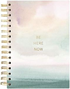 Graphique Hardbound Spiral Journal | Be Here Now Calming Watercolor Design | Premium Paper | Notebook | Diary | Lists | Record Month and Date | Great Gift | 160 Ruled Pages | 6.25” x 8.25”