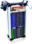 ADZ Universal Game Holder – 23 Game Storage Tower Rack for PS2 PS3 PS4 PS5 PSP Xbox 360 Xbox One Series X Wii Switch Games DVD and Blu-Ray Disks. Includes 2 Controller Mounts