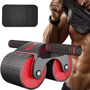 Rueda Abdominal de Rebote Automático,Equipo de entrenamiento básico AB,Ab Roller Wheel Exercise Equipment,Rueda de rodillos para abdominales,con ruedas de rodillos ABS para entrenamiento básico