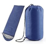 BRAVIK 4 Season Sleeping Bag Waterproof Outdoor Camping & Hiking Ultra Light Fluffy Sleeping Bag with Compression Bag for Outdoor Traveling Hiking,Comfort Temperature: 10℃~15℃ (Blue)