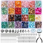 HONGTEYA 1073 Pcs Crystal Jewellery Making Kit Natural Gemstone Chip Beads Irregular Crushed Crystal Pieces 5-7mm Stone Bead Drilled Beads