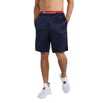 Champion Men's Long Mesh Short with Pockets, Navy, Large