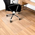 Office Chair Mat for Hard Floors (114 x 130 cm) Highly Transparent, Non-slip Floor Protection Mat, Clear PVC Mat for Wood, Laminate Stone or Tile Floors, Durable and Ergonomic