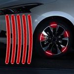 SE_HomeZ (Red) (20PCS) Night Reflective Car Bike & Bicycle Rim Reflectors, Safety Warning Stripe Decals Stickers Decoration Compatible with Nissan Micra Active