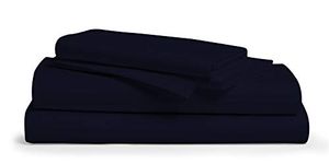 Premium 1000 Thread Count 100% Egyptian Cotton Sheet Set - Hotel Collection 4-Pc Best Navy Blue Queen Sheets for Bed with 2 Pillowcases for Kids & Adults - Soft, Deep Pocket Fits Mattress Upto 18''