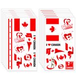 HOWAF Canada Day Temporary Tattoos, 12 Sheets Canada Flag Temporary Tattoos Canada Day Tattoos Canadian National Day Fake Tattoos Stickers for Kids Adults Party Festival Favor Canada Day Decorations