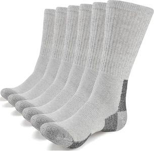 WANDER Mens Crew Socks Cushion Athletic Running Performance Outdoor Sports Hiking Trekking Socks 12-15 (6 pairs grey)