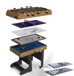 Riley 12-in-1 4ft Multi Games Table - Including Table Football & Pool - Includes Whiteboard & Real Electric Air Hockey Game Table - Complete with All Accessories for All Games