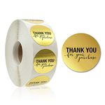 CIAOYNIMI Thank You Stickers 1.5" Round Labels Thanks Tags Small Business Handmade Stationery Paper Label Decorate Sticker for Packaging Gift Bag Greeting Cards Sealing Wraps Envelope 500pcs/roll A105