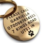 Deeply Engraved Brass Pet ID Tags - Personalised Dog Tags for Pets Engraved UK