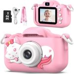 Goopow Kids Digital Camera, Pink Purple, 32GB MicroSD Card Included, Shockproof and Durable for Girls Ages 3-10