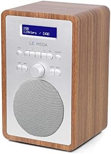 LEMEGA CR2+ DAB/DAB+ Digital Radio,FM Digital Radio,Small DAB Radio mains powered,Dual Alarms Clock,Kitchen Sleep Snooze Timer,20 Preset Stations,Headphones Output,Wood Effect - Walnut Finish