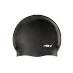 MARU Swimming Hat, 100% Silicone Swim Cap, Unisex Adult Swimming Cap, Lightweight Swimming Caps for Men and Women, Comfortable and Durable Swim Hats Designed in the UK (Black, One Size)