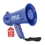 Pyle Portable Battery Operated Megaphone - Mega Horn Loudspeaker with Built-in Siren and Dynamic Microphone - Ideal for Cheering at Football Games, Mini Bullhorn for Kids and Adults