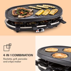 Klarstein Steaklette Raclette Grill for 8 People – Tabletop Party Grill