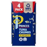 Princes Tuna Chunks in Sunflower Oil, 145 g (Pack of 4)