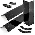 TIMOSA Raised Garden Bed Corner Brackets for 12''-16'' H Bed, Metal Garden Corner Bracket Resistant,Rust Metal Bed Corner Bracket Connectors for Furniture (8pack -Black)