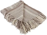 DII Braided Striped Throw, 50x60, Stone