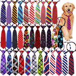 30pcs/Pack Dog Tie, Adjustable Medium Large Dog Ties, Mix Classic Plaid Dots Various Pet Tie, Dog Necktie Costume Accessory for Daily Wearing Photography Birthday Holiday Party Gift