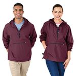 Charles River Apparel Men's Pack-N-Go Windbreaker Pullover, Maroon, Large