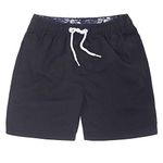 ICE CROSS Boys Swim Shorts - Youth Quick Dry Swim Trunks with Mesh Lining (Black, 11/12Y)