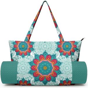 Feijiati Women's Yoga Bag with Yoga Mat Carrier - Large Mat Pocket Fitness Tote for Pilates, Gym, Travel, Office & Beach