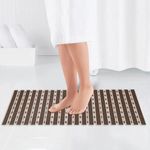 Home Cloud Premium Comfy Shower Mat with Suction Cups and Drain Holes, Non Slip, Anti Skid Plastic Bath Mat of PVC Rubber, 27x16 Inch, Best foot mats for walk-in Showers Mat (Brown)