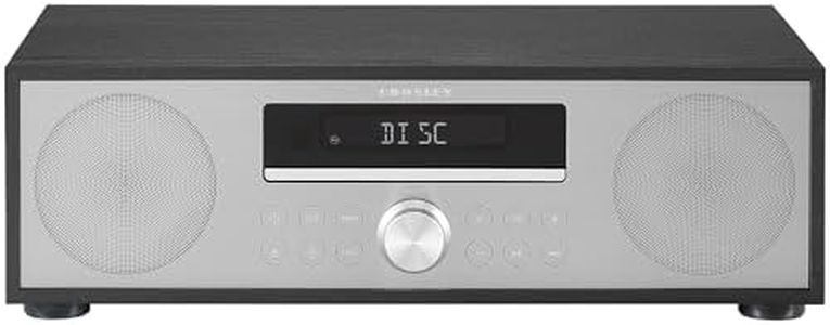 Crosley CR3501A-BK Fleetwood Retro Alarm Clock FM Radio and CD Player with Stereo Bluetooth Speakers, Black