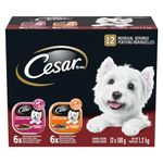 CESAR Adult Wet Dog Food Classic Loaf in Sauce Entrées - Grilled Chicken - Porterhouse Steak, 100g Tray (12 Pack)