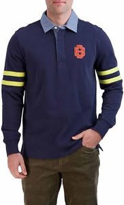 Brooks Brothers Men's Long Sleeve Emblem Rugby Shirt, Navy, XX-Large