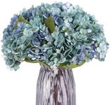 Kimura's Cabin 6pcs Fake Blue Flowers Artificial Silk Hydrangea Flowers Bouquets Faux Hydrangea Stems for Home Table Centerpieces Wedding Party Decoration(Blue, Pack of 6)