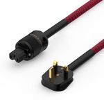 Tertullus Audiophile Power Cable Hifi Power Cable Ofc Power Cord Male To Female Home Audio Cable For Hifi Cd Tube Amplifier (1m, p25-red and black net)