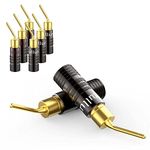 Tertullus 8 Pcs Speaker Pin Connectors 24k Gold Plated Banana Plug Screw Type Speaker Pin Banana Plugs Speaker Cable Connectors Adapter