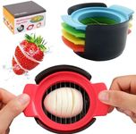 4-in-1 Stainless Steel Egg Slicer for Hard Boiled Eggs, Fruits & More – Effortless Egg Cutter for Salads, Sandwiches, Charcuterie Boards – (Perfect for Strawberries, Bananas, Grapes)