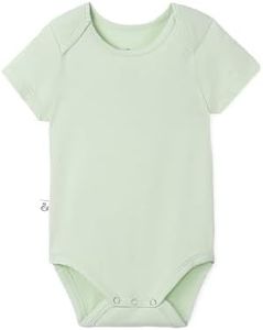 SWaddle AN Short Sleeve Unisex Baby Bodysuits - Stylish, Comfortable Ultra Soft Rayon Made From Bamboo Material - Sage Green, 18-24 Months