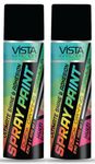 Vista Auto Care Spray Paint 400 ml (290 g) Quick Drying with Gloss finish for Metal, Wood, Walls | DIY Acrylic Spray Paint (Black Matt-2)